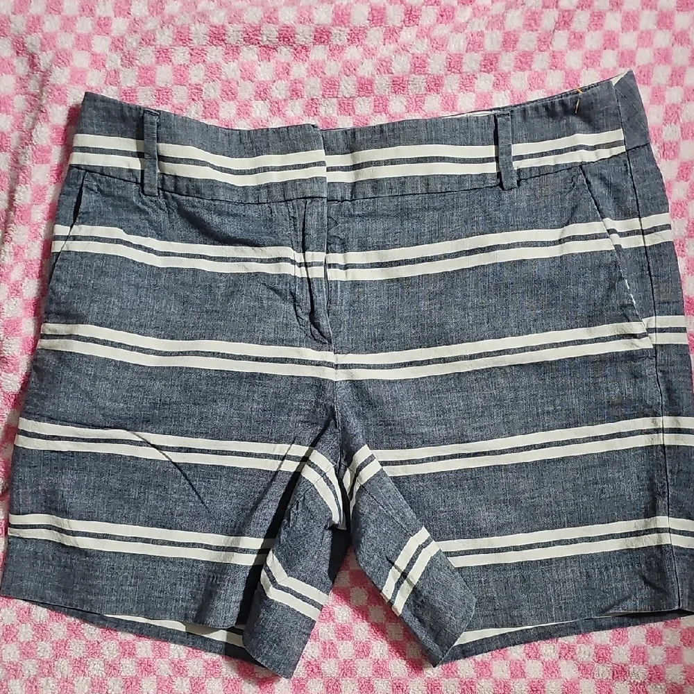 Loft Stylish Blue Striped Women's Shorts - Picture 1 of 4